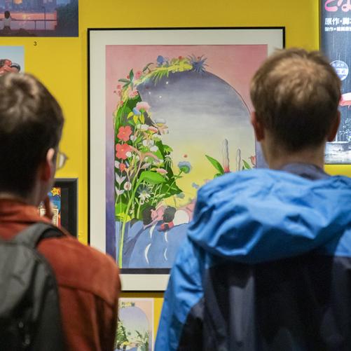 visiteurs au sein de l'exposition Miyazaki